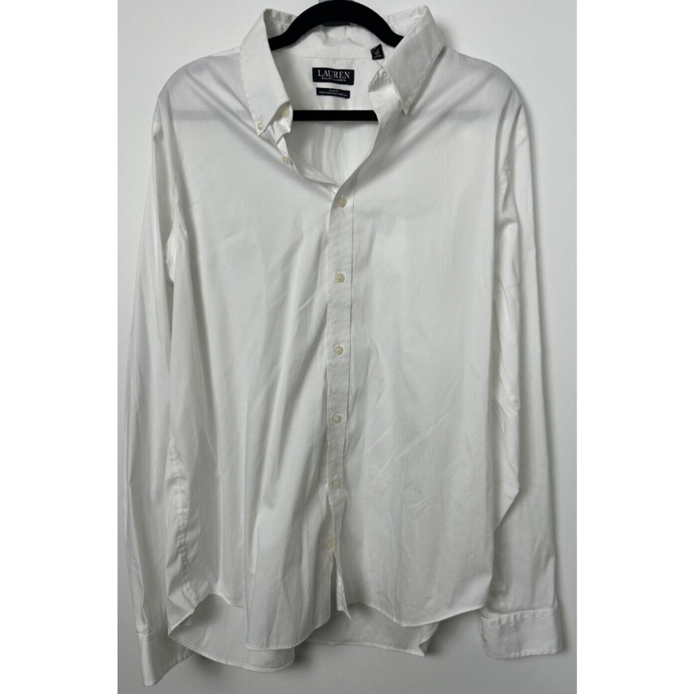 Ralph Lauren Shirt XL Slim White Black Label Performance Stretch 17.5 36/37 B9